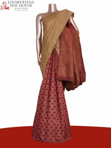 Pure Handloom Contrast Kanjeevaram Silk Saree